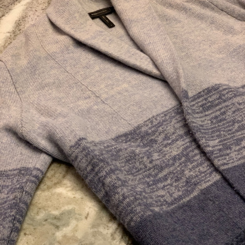 BCBGMaxAzria shaw color blue wool cashmere cardigan. Sz S